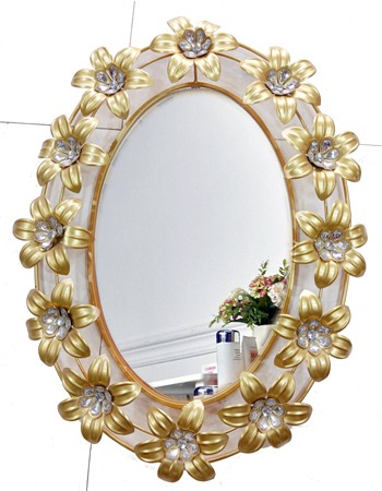 Large Oval Mirror Wall Mounted Glass Vanity Make Up . Metal Frame