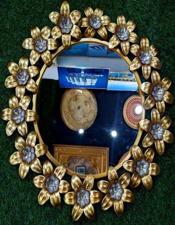 Large Round Mirror Wall Mounted Glass Vanity Make Up  Metal