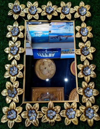 Large SQUARE Mirror Wall Mounted Glass Vanity Make Up . Metal