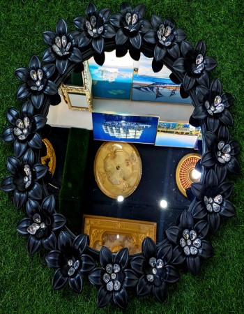 Large Round Mirror Wall Mounted Glass Vanity Make Up . Metal