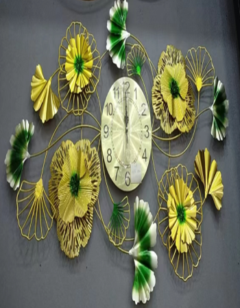 Modern Metal Wall Clock with 3D Creative Ginkgo Leaf Design - Home Decor and Kitchen Gift