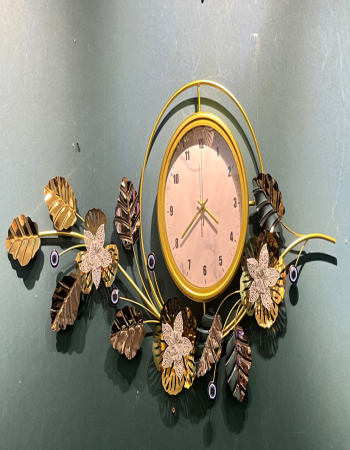 Modern Metal Wall Clock with 3D Creative Ginkgo Leaf Design - Home Decor and Kitchen Gift