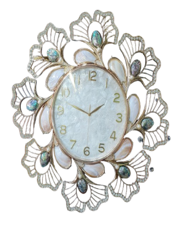 European Wall Clock Living Room Decoration Large Luxury Wall Clocks Shell Crystal Home Decor Digital Silent Large Watch