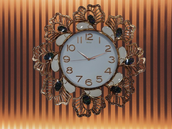 Modern Light Luxury Wall Watch Clock Abalone Shell Pearl Decoration Art Wall Clock WHITE