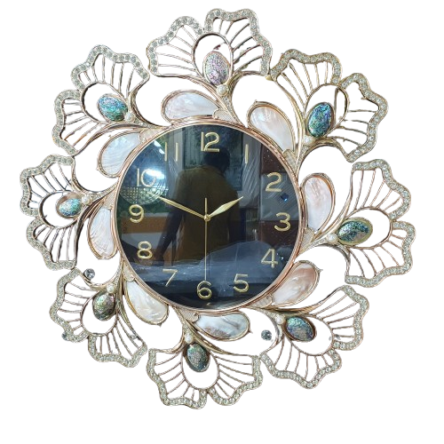 European Wall Clock Living Room Decoration Large Luxury Wall Clocks Shell Crystal Home Decor Digital Silent Large Watch