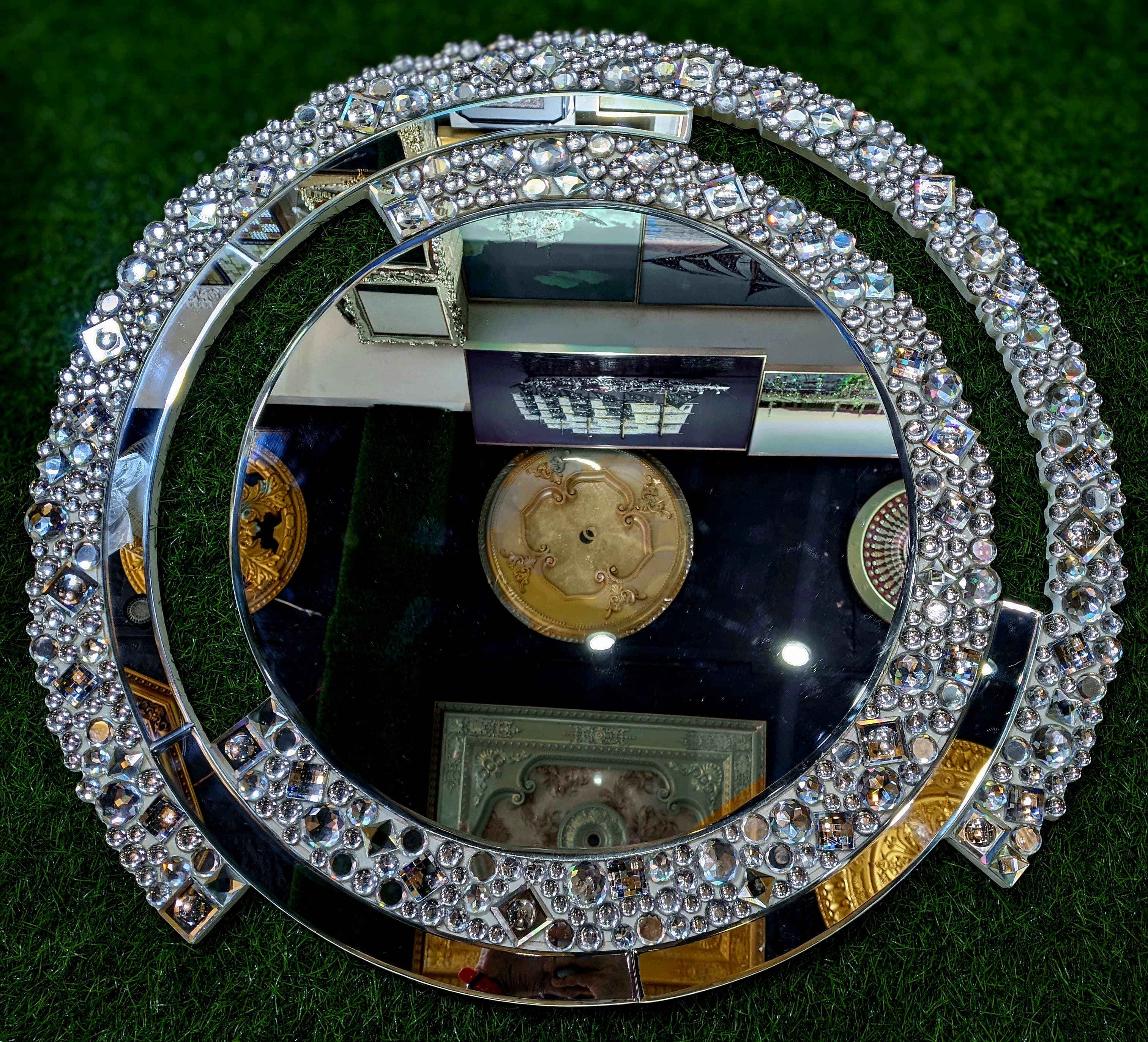 Stone Decorative Round Mirror