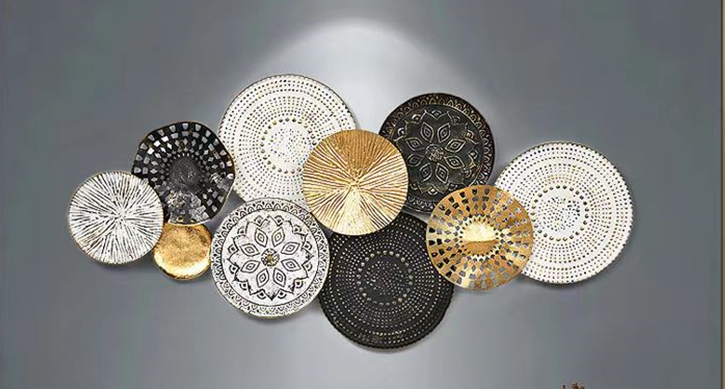 Ethnic Handcrafted Metal Wall Art Iron Wall Hanging Home Decoration Perfect for Living Room Hotel (Multicolor)